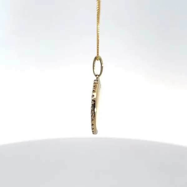 10K Yellow Gold Diamond Fluted Medallion Necklace Image 2 Kirk & Company Jewelers, Inc Milford, OH