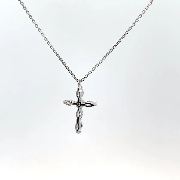 18K Yellow Gold Diamond Cross Necklace Image 3 Kirk & Company Jewelers, Inc Milford, OH
