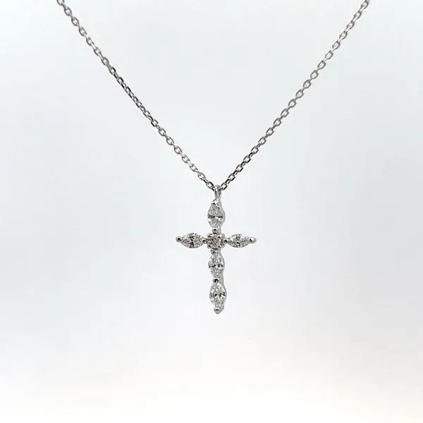 18K Yellow Gold Diamond Cross Necklace Kirk & Company Jewelers, Inc Milford, OH