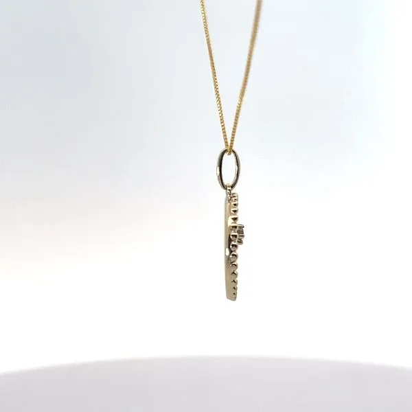 10K Yellow Gold Diamond Cross Medallion Necklace Image 4 Kirk & Company Jewelers, Inc Milford, OH