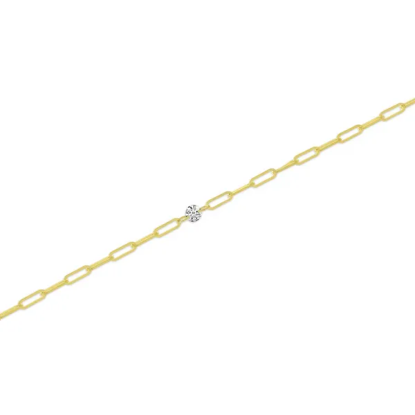 14K Yellow Gold Dashing Diamond Paperclip Chain Permanent Bracelet Kirk & Company Jewelers, Inc Milford, OH