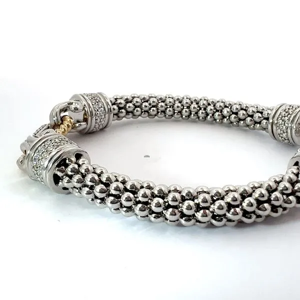 Sterling Silver and 14K Yellow Gold Diamond Popcorn Style Bracelet Image 2 Kirk & Company Jewelers, Inc Milford, OH