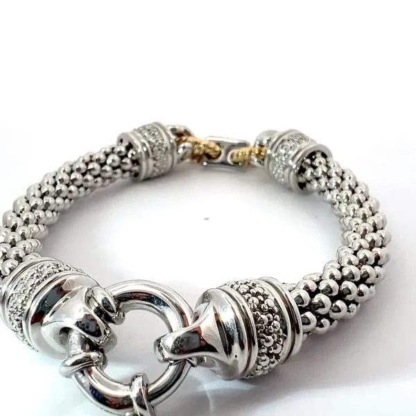 Sterling Silver and 14K Yellow Gold Diamond Popcorn Style Bracelet Image 3 Kirk & Company Jewelers, Inc Milford, OH