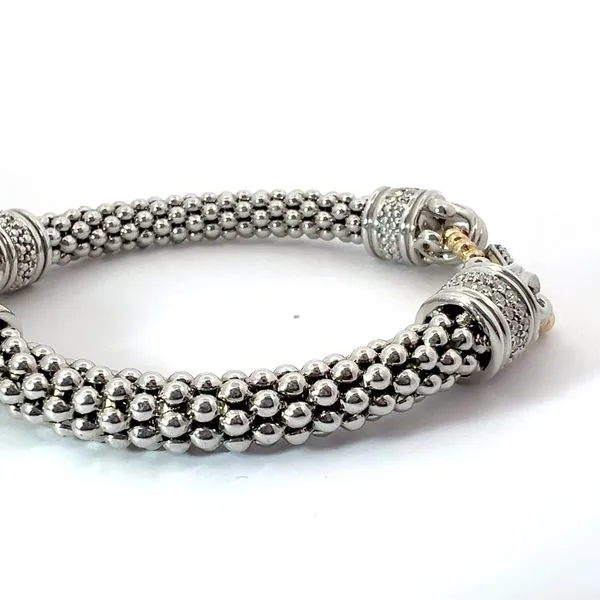 Sterling Silver and 14K Yellow Gold Diamond Popcorn Style Bracelet Image 4 Kirk & Company Jewelers, Inc Milford, OH