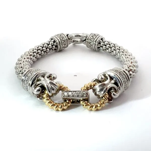 Sterling Silver and 14K Yellow Gold Diamond Popcorn Style Bracelet Kirk & Company Jewelers, Inc Milford, OH