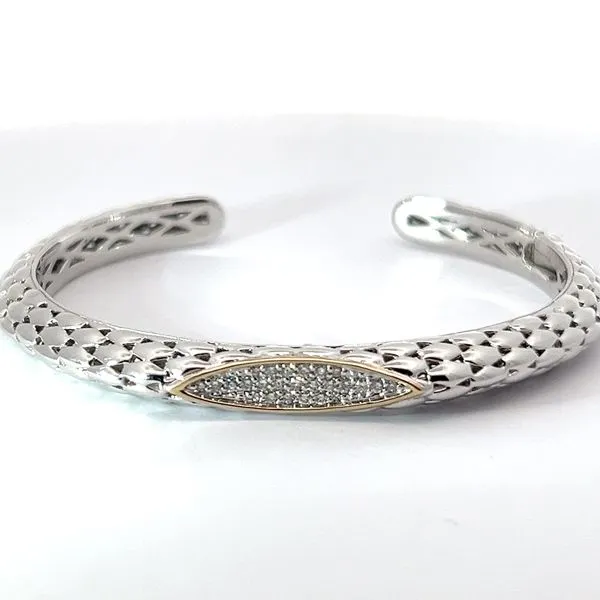 Sterling Silver and 14K Yellow Gold Diamond Cuff Kirk & Company Jewelers, Inc Milford, OH