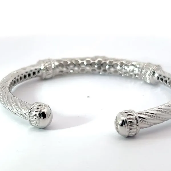 Sterling Silver and 14K Yellow Gold Diamond Kick Cuff Image 3 Kirk & Company Jewelers, Inc Milford, OH