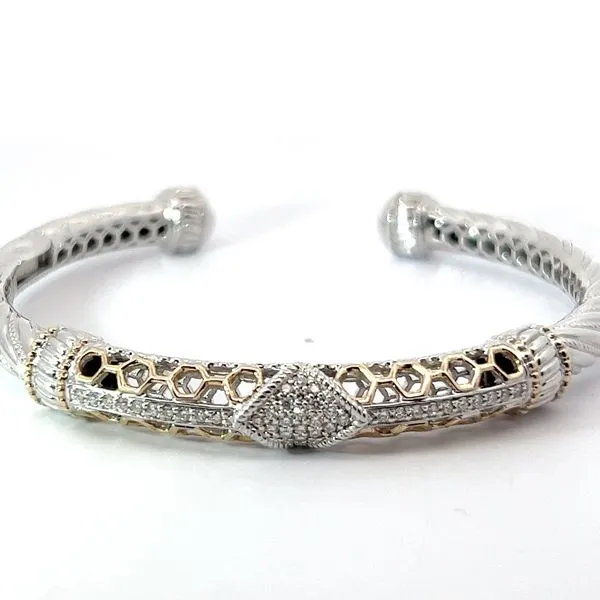 Sterling Silver and 14K Yellow Gold Diamond Kick Cuff Kirk & Company Jewelers, Inc Milford, OH
