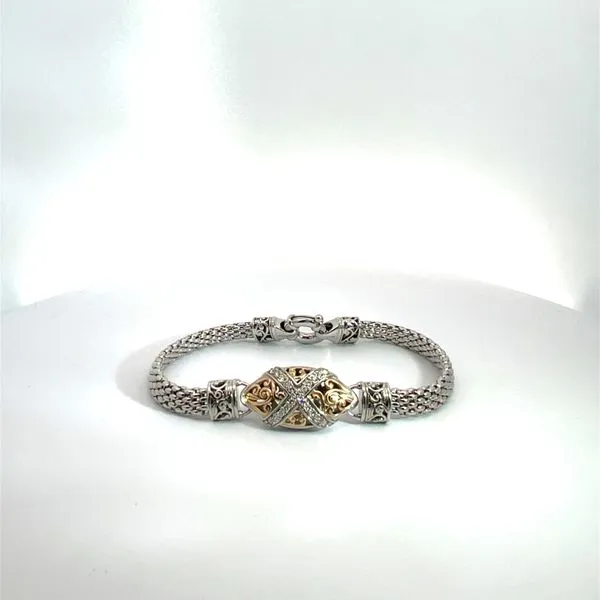 Sterling Silver and 14K Yellow Gold Diamond X Bracelet Kirk & Company Jewelers, Inc Milford, OH