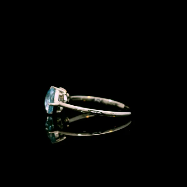 14K White Gold Blue Topaz Ring Image 4 Kirk & Company Jewelers, Inc Milford, OH