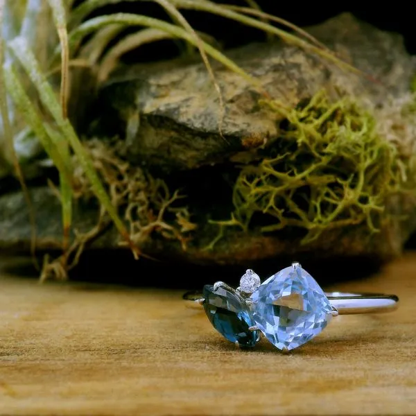 14K White Gold Blue Topaz Ring Image 5 Kirk & Company Jewelers, Inc Milford, OH