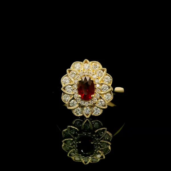 14K Yellow Gold Ruby and Diamond Ring Kirk & Company Jewelers, Inc Milford, OH