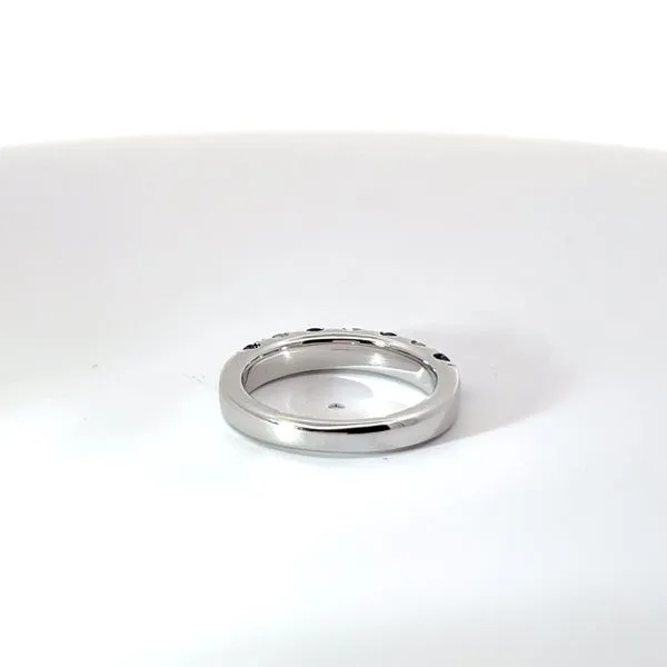 14K White Gold Alternating Sapphire and Diamond Band Image 3 Kirk & Company Jewelers, Inc Milford, OH