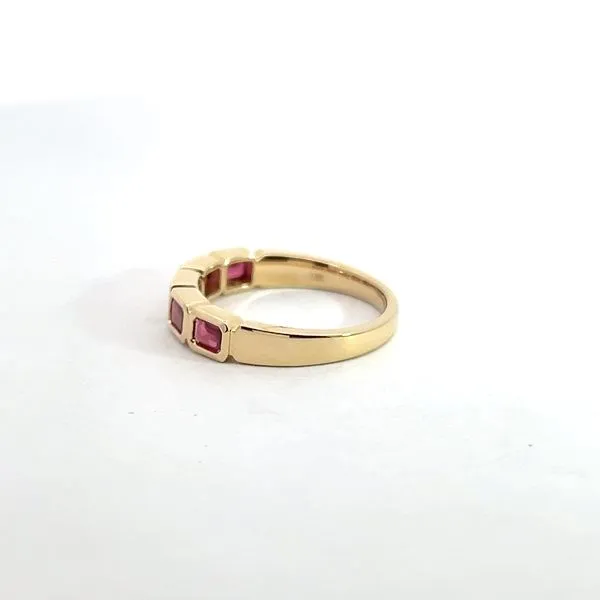 18K Yellow Gold Ruby Bezel Set Band Image 2 Kirk & Company Jewelers, Inc Milford, OH