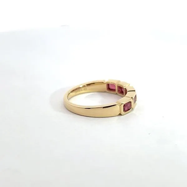 18K Yellow Gold Ruby Bezel Set Band Image 4 Kirk & Company Jewelers, Inc Milford, OH