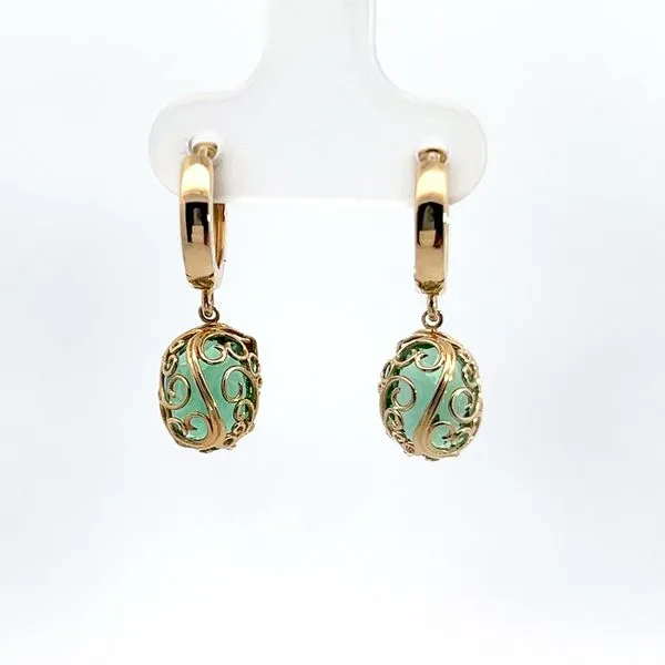 14K Yellow Gold Tourmaline Vine Dangle Earrings Image 3 Kirk & Company Jewelers, Inc Milford, OH