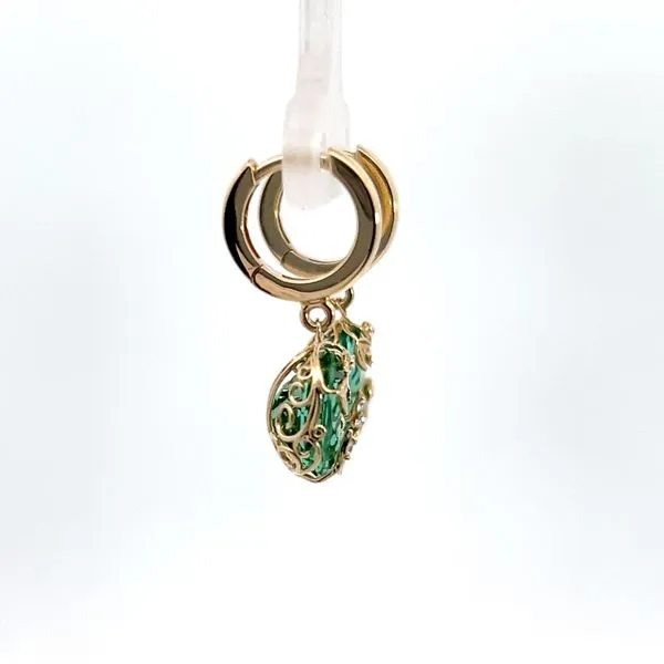 14K Yellow Gold Tourmaline Vine Dangle Earrings Image 4 Kirk & Company Jewelers, Inc Milford, OH