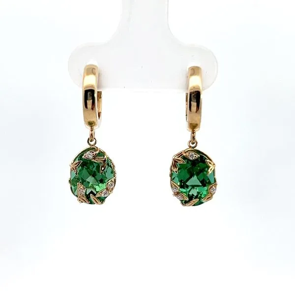 14K Yellow Gold Tourmaline Vine Dangle Earrings Kirk & Company Jewelers, Inc Milford, OH