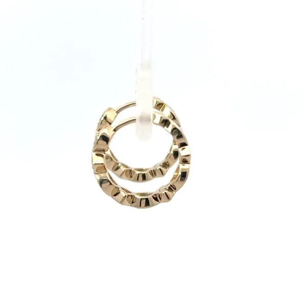 14K Yellow Gold Emerald and Diamond Hoop Earrings Image 2 Kirk & Company Jewelers, Inc Milford, OH