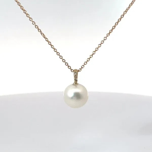 14K Yellow Gold South Sea Pearl and Diamond Pendant Kirk & Company Jewelers, Inc Milford, OH
