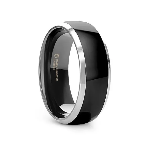 Thorsten Maserati Black Tungsten Band with Domed Beveled Edges Kirk & Company Jewelers, Inc Milford, OH
