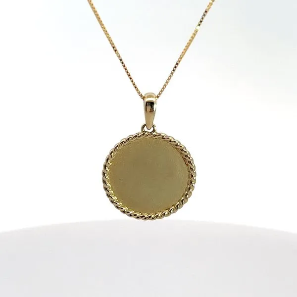 10K Yellow Gold Blank Medallion Pendant Kirk & Company Jewelers, Inc Milford, OH