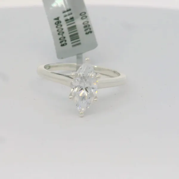 Sterling Silver Cubic Zirconia Marquise Solitaire Engagement Ring Mounting Image 2 Kirk & Company Jewelers, Inc Milford, OH