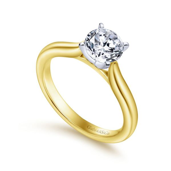 14K White and Yellow Gold Round Diamond Engagement Ring Image 2 Koerbers Fine Jewelry Inc New Albany, IN