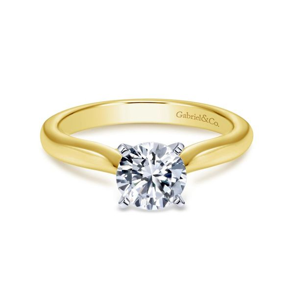 14K White and Yellow Gold Round Diamond Engagement Ring Koerbers Fine Jewelry Inc New Albany, IN