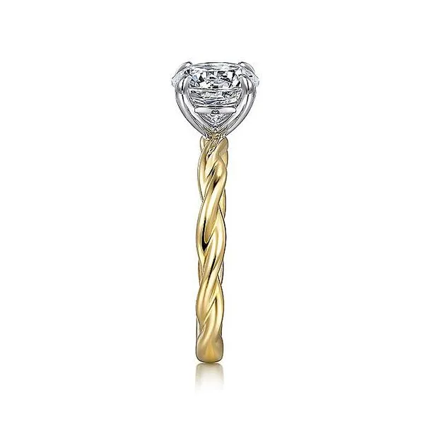 14K Yellow and White Gold Twisted Round Diamond Engagement Ring Image 4 Koerbers Fine Jewelry Inc New Albany, IN