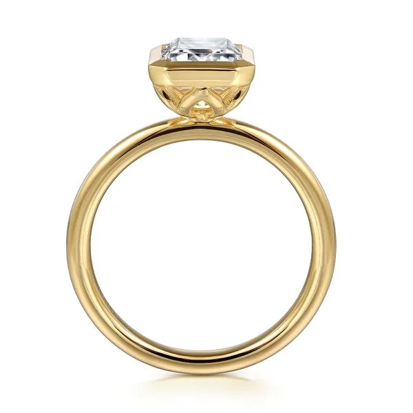 14K Yellow Gold Emerald Cut Bezel Set Diamond Engagement Ring Image 2 Koerbers Fine Jewelry Inc New Albany, IN