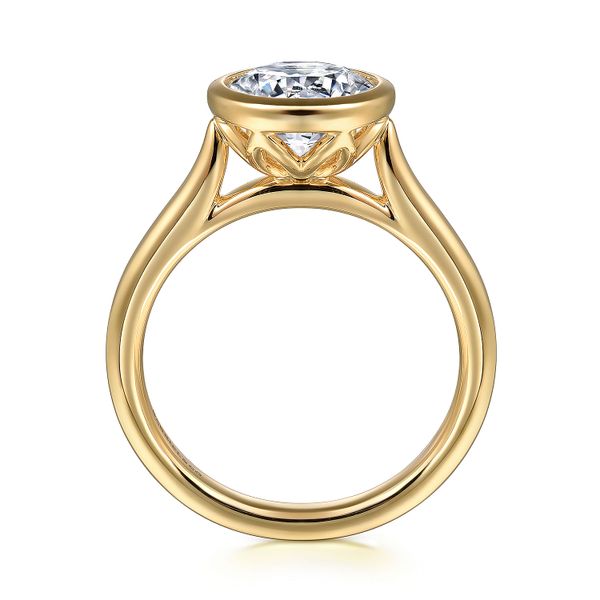 14K Yellow Gold Round Bezel Set Diamond Engagement Ring Image 2 Koerbers Fine Jewelry Inc New Albany, IN