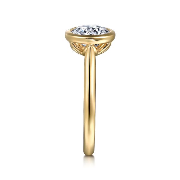 14K Yellow Gold Round Bezel Set Diamond Engagement Ring Image 4 Koerbers Fine Jewelry Inc New Albany, IN