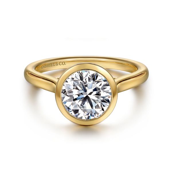 14K Yellow Gold Round Bezel Set Diamond Engagement Ring Koerbers Fine Jewelry Inc New Albany, IN