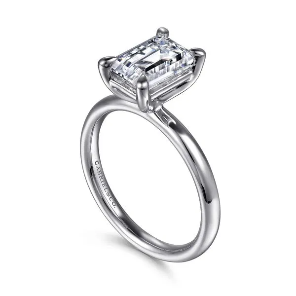 14K White Gold Emerald Cut Solitaire Diamond Engagement Ring Image 3 Koerbers Fine Jewelry Inc New Albany, IN