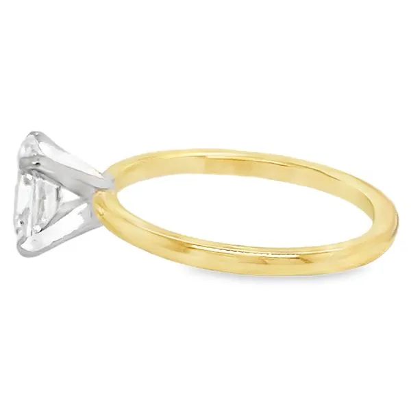 18K 2-Tone White and Yellow Gold Solitaire Engagement Ring Image 2 Koerbers Fine Jewelry Inc New Albany, IN