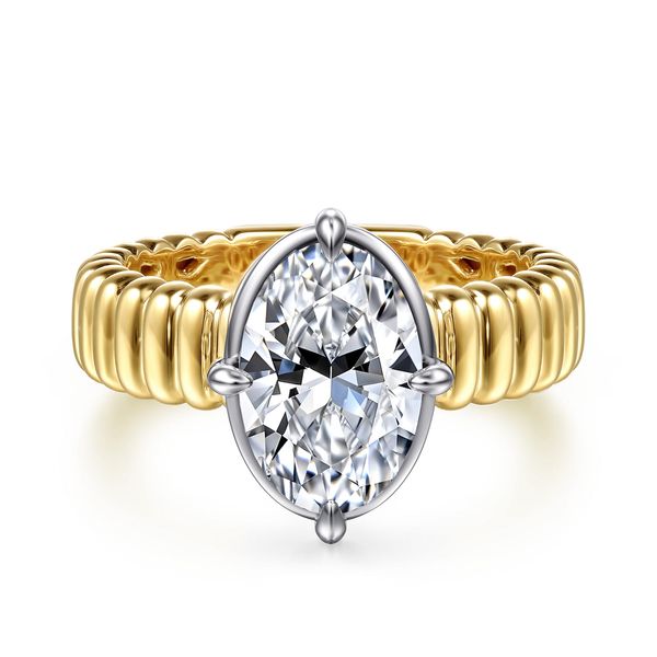 14K 2-Tone White and Yellow Gold Solitaire Engagement Ring Koerbers Fine Jewelry Inc New Albany, IN