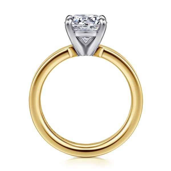 14K 2-Tone White and Yellow Gold Solitaire Engagement Ring Image 2 Koerbers Fine Jewelry Inc New Albany, IN