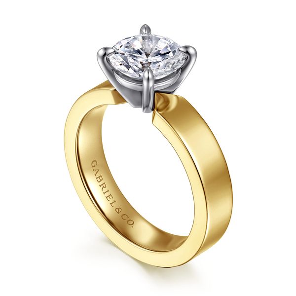 14K 2-Tone White and Yellow Gold Solitaire Engagement Ring Image 3 Koerbers Fine Jewelry Inc New Albany, IN