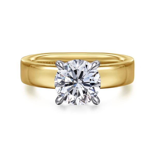14K 2-Tone White and Yellow Gold Solitaire Engagement Ring Koerbers Fine Jewelry Inc New Albany, IN