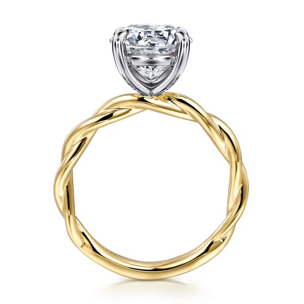 14K 2-Tone White and Yellow Gold Solitaire Engagement Ring Image 2 Koerbers Fine Jewelry Inc New Albany, IN
