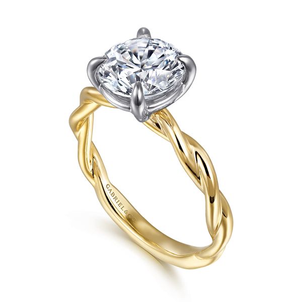 14K 2-Tone White and Yellow Gold Solitaire Engagement Ring Image 3 Koerbers Fine Jewelry Inc New Albany, IN