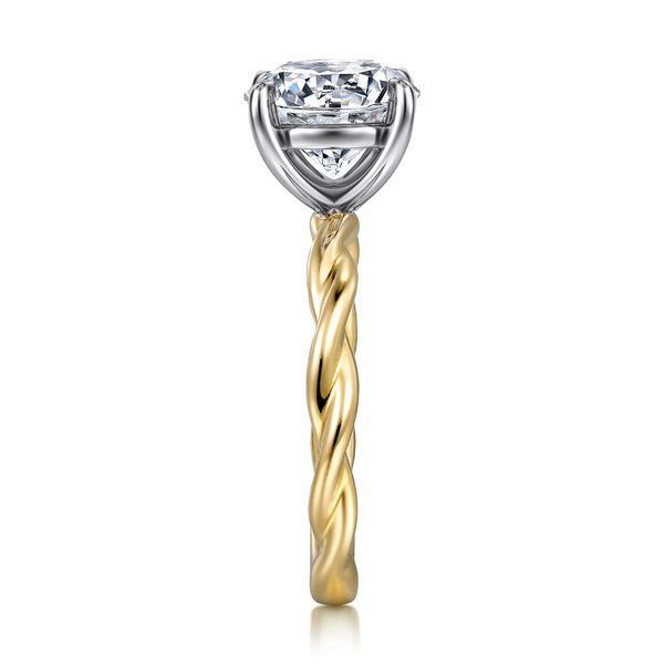 14K 2-Tone White and Yellow Gold Solitaire Engagement Ring Image 4 Koerbers Fine Jewelry Inc New Albany, IN