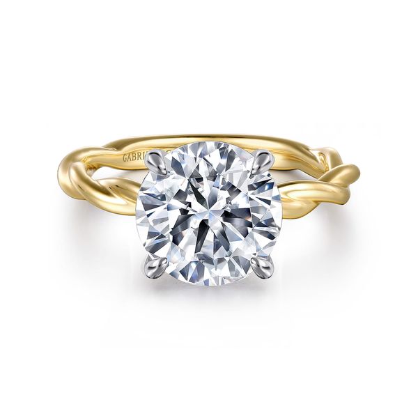 14K 2-Tone White and Yellow Gold Solitaire Engagement Ring Koerbers Fine Jewelry Inc New Albany, IN