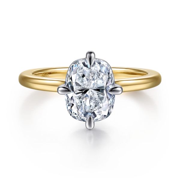 14K 2-Tone White and Yellow Gold Solitaire Engagement Ring Koerbers Fine Jewelry Inc New Albany, IN