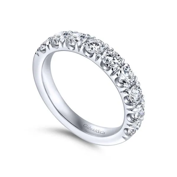 14K White Gold 9 Stone French Pave Set Band Image 2 Koerbers Fine Jewelry Inc New Albany, IN