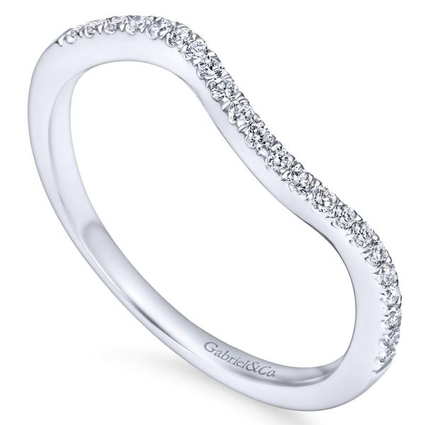 14K White Gold Prong Set Curved wedding band Image 2 Koerbers Fine Jewelry Inc New Albany, IN