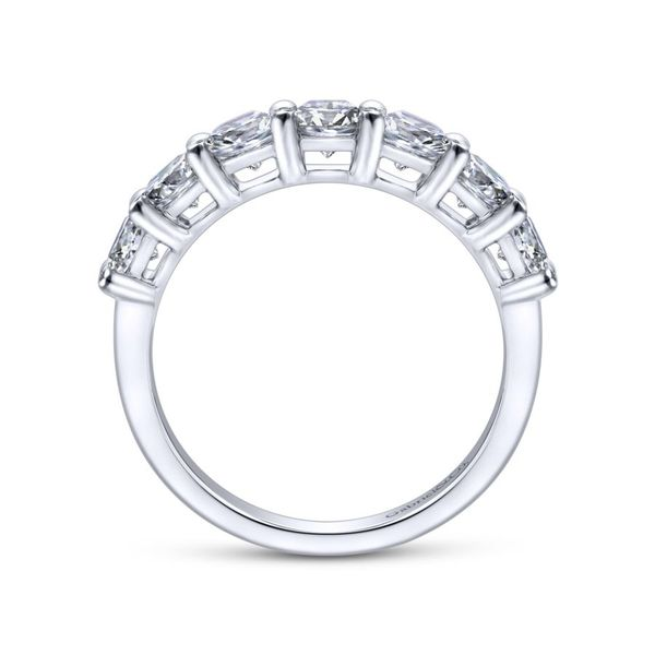 14K White Gold 7 Stone Shared Prong Band Image 3 Koerbers Fine Jewelry Inc New Albany, IN