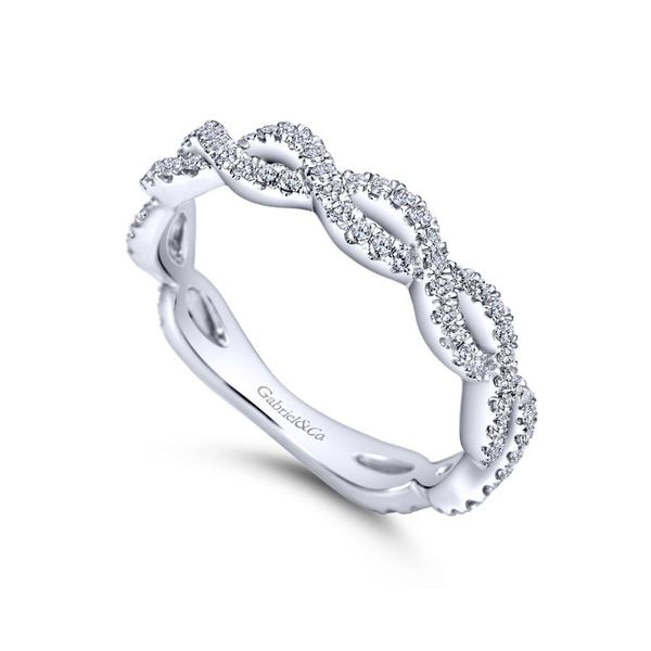 Lady's 14k White Gold Twisted Micro Pavé Band Image 2 Koerbers Fine Jewelry Inc New Albany, IN