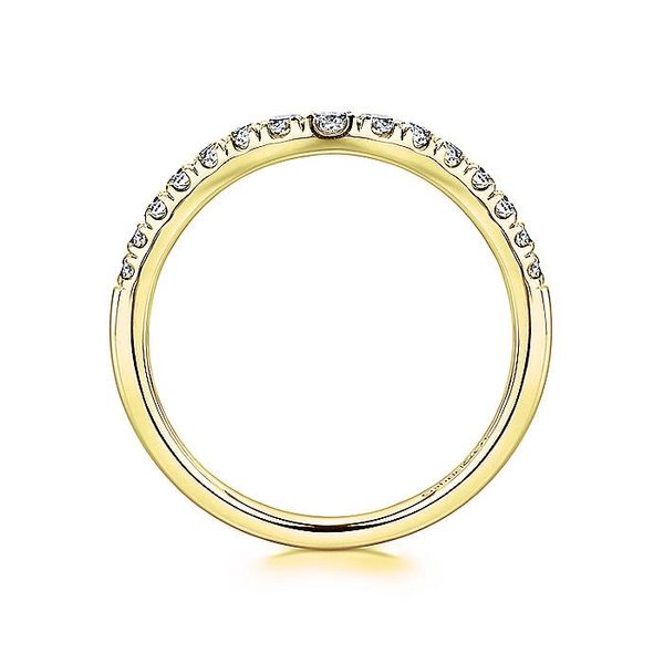 14K Yellow Gold French Pave Curved Wedding Band Image 3 Koerbers Fine Jewelry Inc New Albany, IN